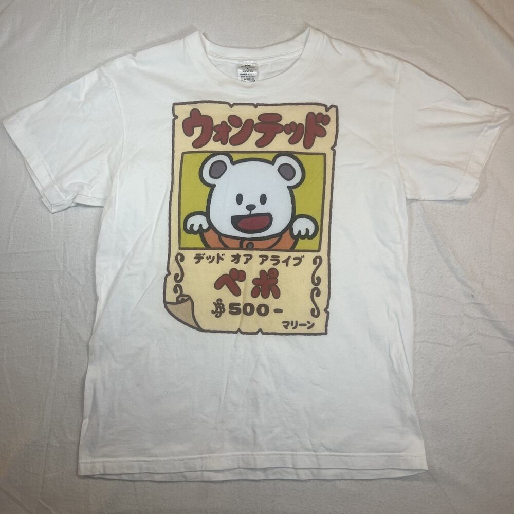 Bepo‎ "Wanted Dead Or Alive" White T-Shirt One Piece Tamiko Animal Medium
